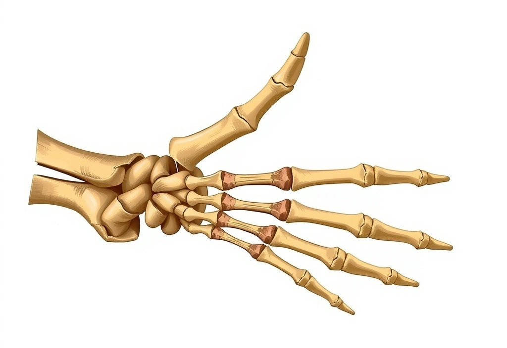 Esqueleto de una mano fuerte y huesos sanos