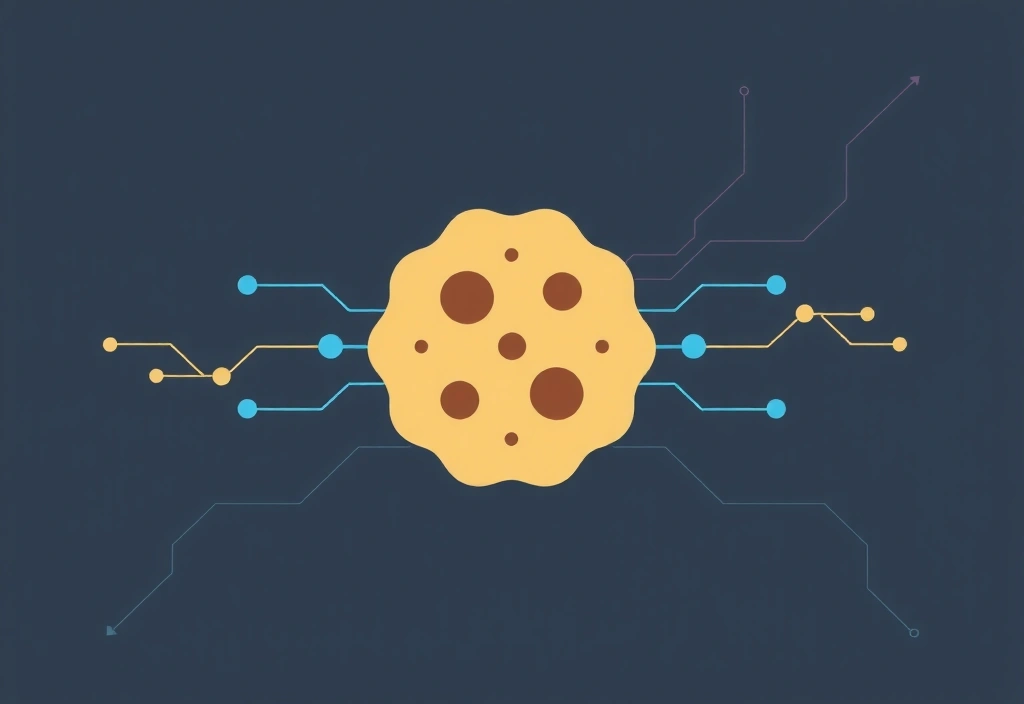 Ilustración de una galleta digital representando una cookie